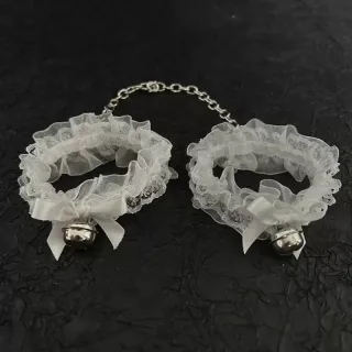 Noir et blanc arc dentelle petites cloches bracelet anneau de pied collier femme m cou. ...